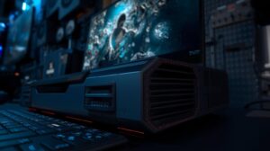 Dell Inspiron 14 Plus laptop handling 3D modeling and video editing with dual-fan thermal technology
