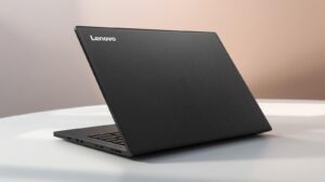 Durable Lenovo IdeaPad 3 17-inch laptop with privacy shutter in a library.