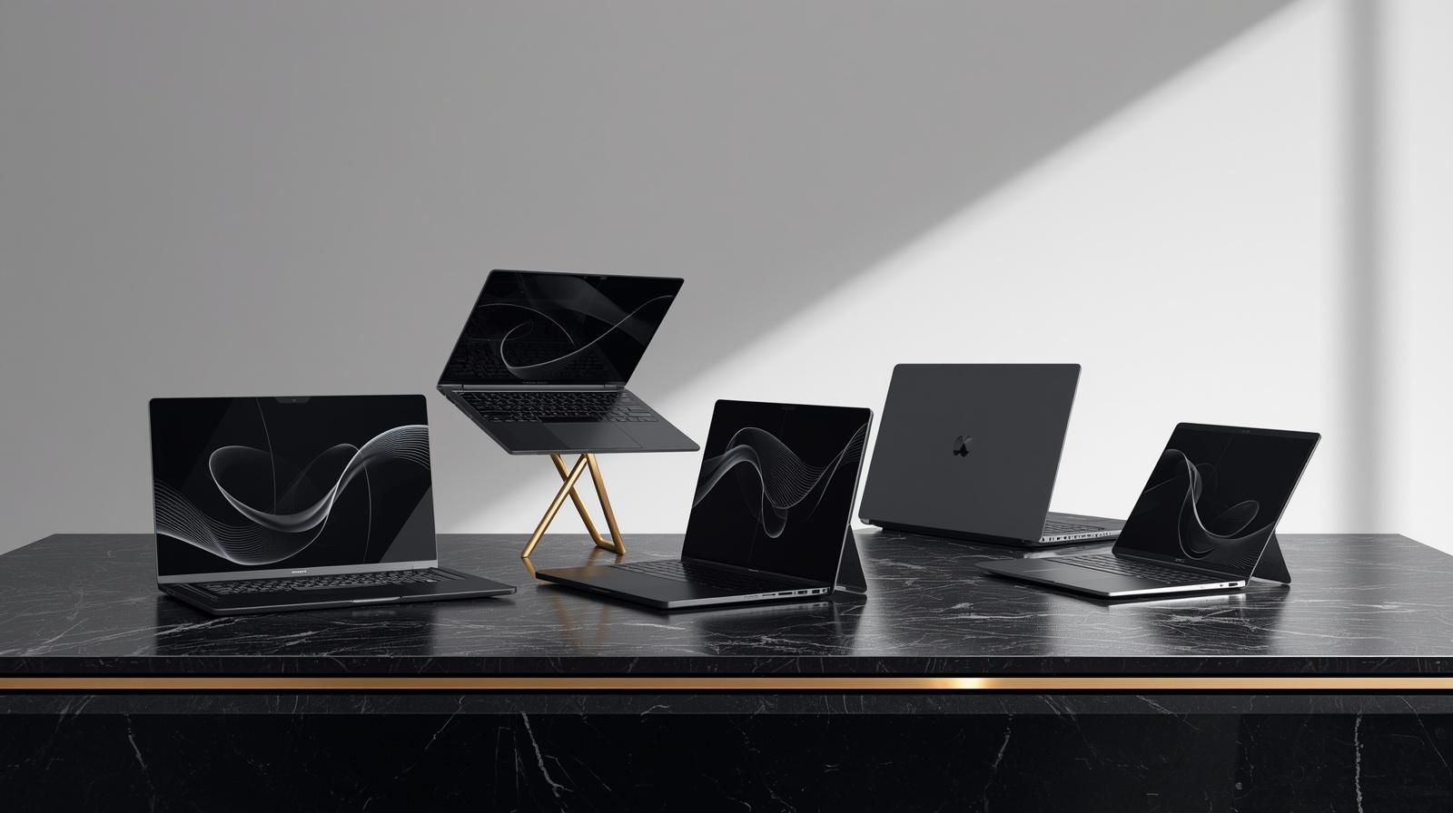 Best Laptops for Design 2026 comparison of Dell XPS 16, HP ZBook, ASUS Zenbook Duo, Surface Studio, and Acer Swift Go 14.