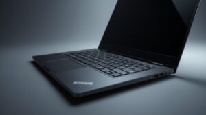 Lenovo ThinkBook 16 Gen 7 laptop featuring a large 16-inch display and full numeric keypad for coding and spreadsheets
